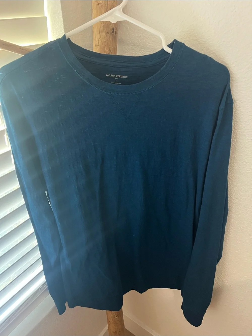 Banana Republic Long Sleeve Tee in Deep Teal Blue
